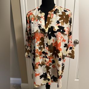 Calvin Klein Roll Tab Blouse
